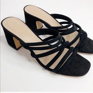 Aldo Atlanta Block Mules Sandals Suede Black 8